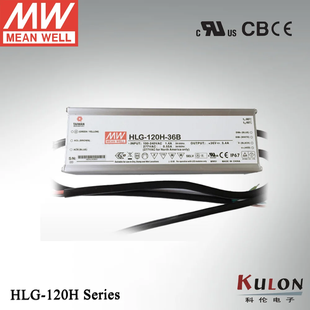 

Meanwell HLG-120H-54B 120W 2.3A 54V dimming Power Supply IP67 waterproof for LED lighting