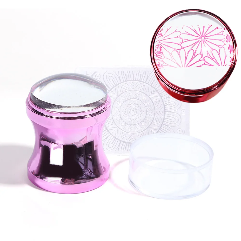 

3pcs Mirror Nail Stamper Scraper Set Clear Silicone Head Polish Print Transfer For Stamping Plate Nail Art Template Tools TR1033