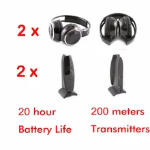 Silent disco inalámbrico 2 auriculares plegables con 2 transmisores-silenciosos del disco de RF para iPod MP3 DJ música PARY club