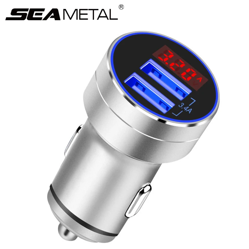 

Car USB Charger Display LED DC 12V-24V Auto Cigarette Lighter USB Socket Phone Tablet PC Driving Recorder iPad Universal Charger
