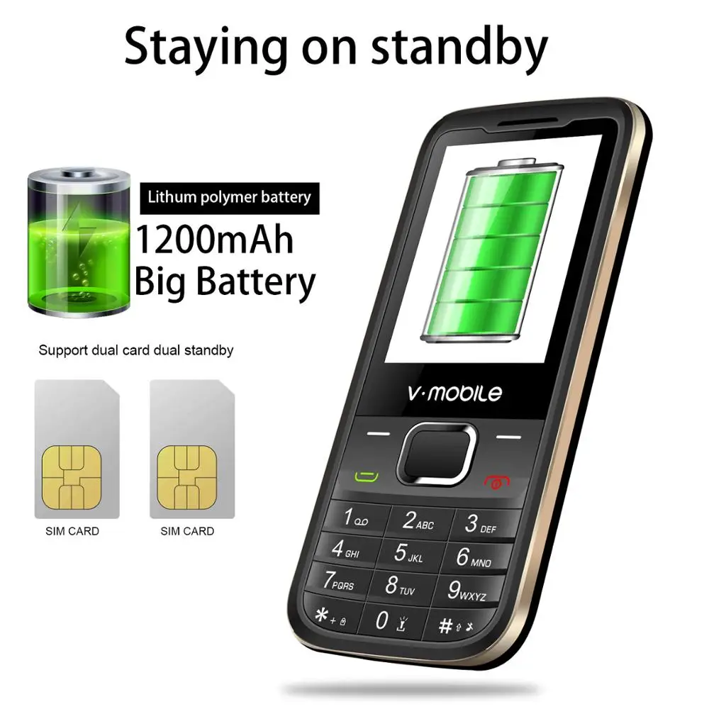 2G GSM 2 4 &quotDual Sim MP3/MP4 плеер видео GPRS Bluetooth 1200 mAh Клавиатура Кнопка открыл мобильный