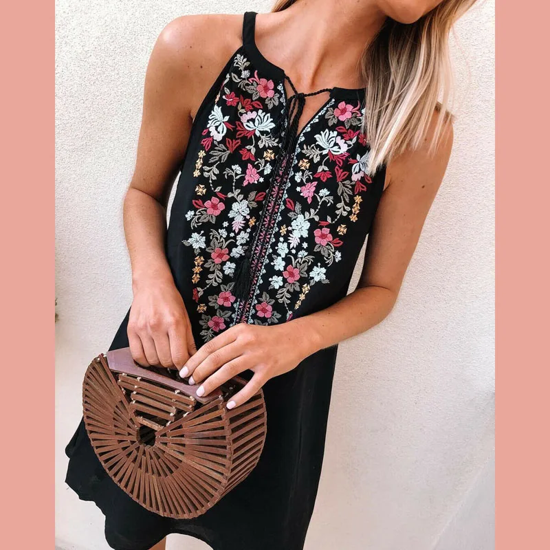 

Women's 2019 Fashion Boho Dress Floral Summer Beach Cocktail Evening Party Sundress