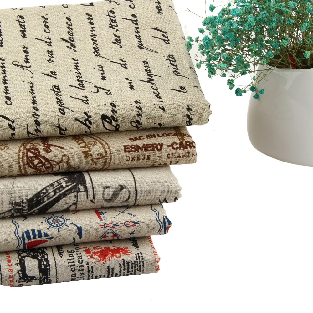 New Print Tower and French Patchwork Cotton Linen Fabric DIY Sewing