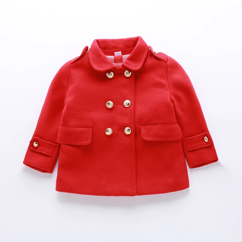 

Autumn And Winter Girl's & Boy's Great Clothing ,Big Red And Deep Treasure Blue Wool Long Sleeves Coats, Age For 12M-4T.