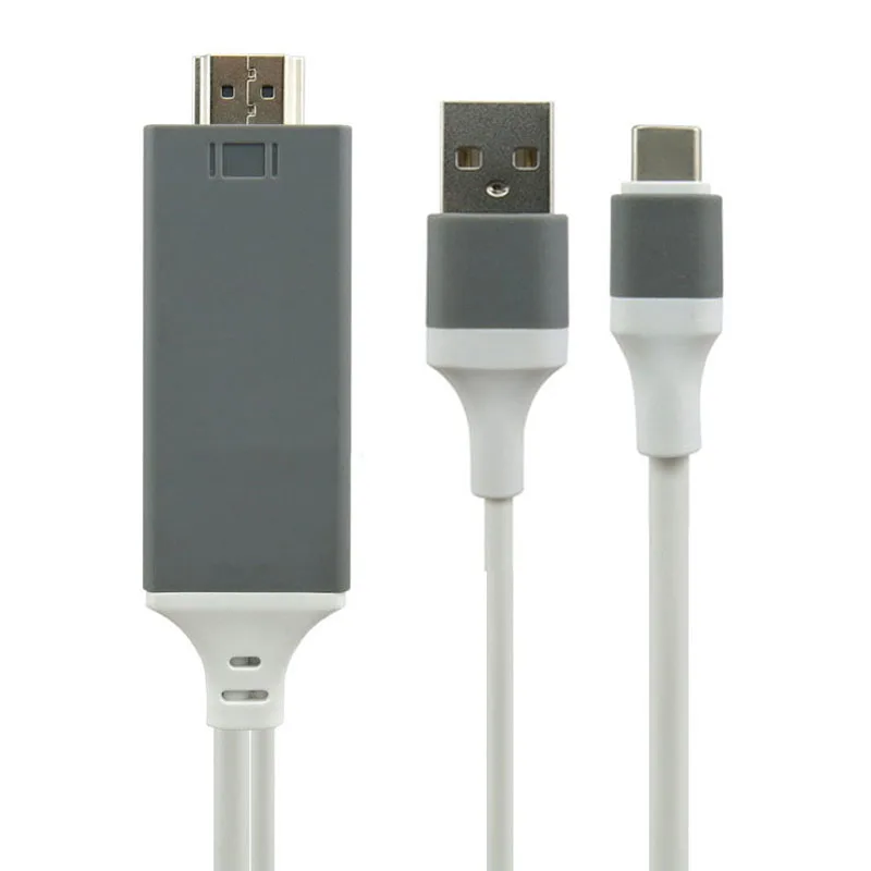 HD type C USB-C телефон к телевизору HD ТВ проектор видео адаптер HDMI кабель для samsung Galaxy S8 S9 S10 Note 8 Note9 Note10 LG Macbook - Цвет: Grey White