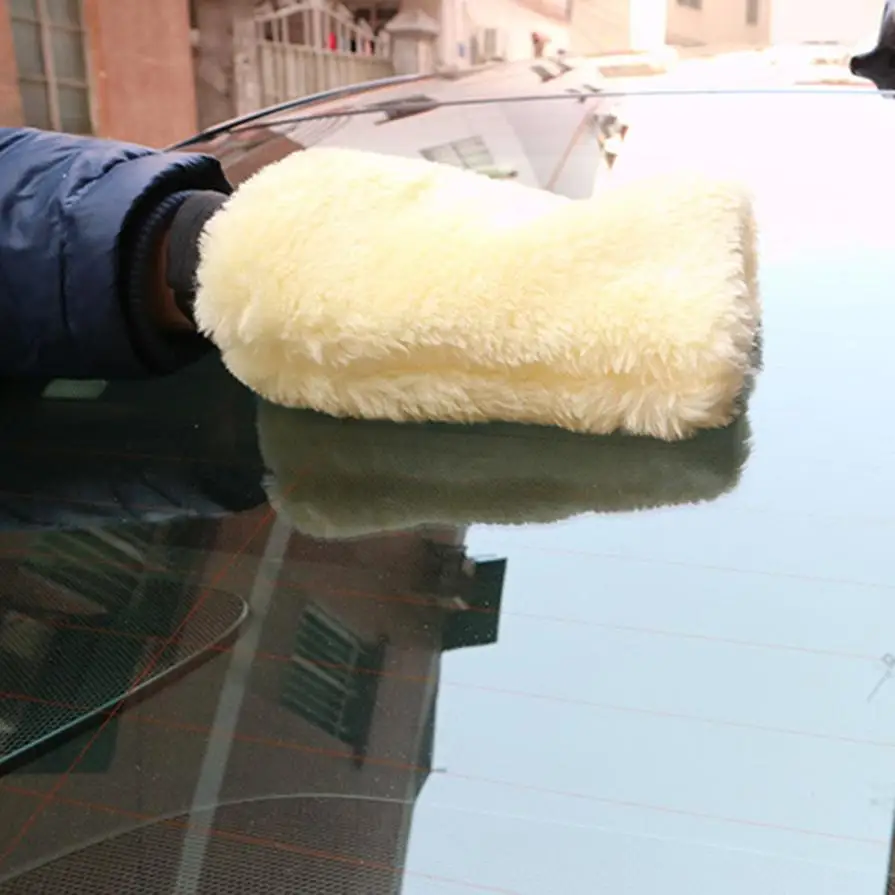 

New Microfiber Plush Mitt Car Wash Mitten Washing Glove Cleaning Brush Tools