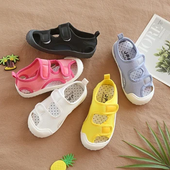

2020 summer Korean children's sandals breathable mesh girl princess beach shoes non-slip boys loafers 1-8 years old Super soft