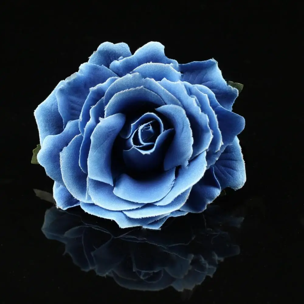 5PCS/lot Artificial Roses Flower Heads Bulk Velvet rose Wedding Royal Blue Rose Fake flowers Decoration High Quality