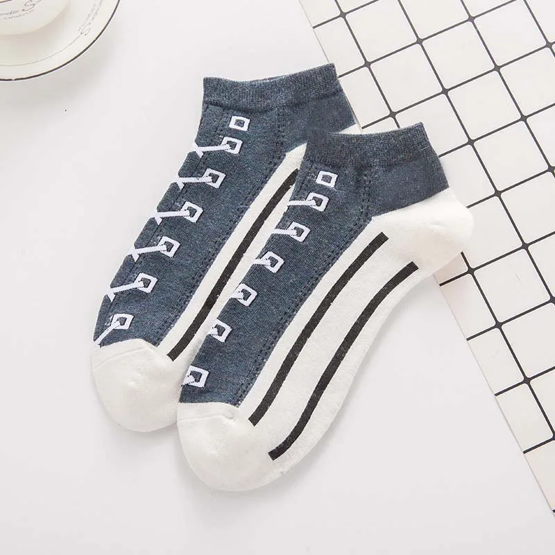 1 Pairs Funny Shoes Pattern Women Cotton Short Socks Harajuku Casual Summer Thin Ankle Socks Calcetines Mujer Brand New - Цвет: 2