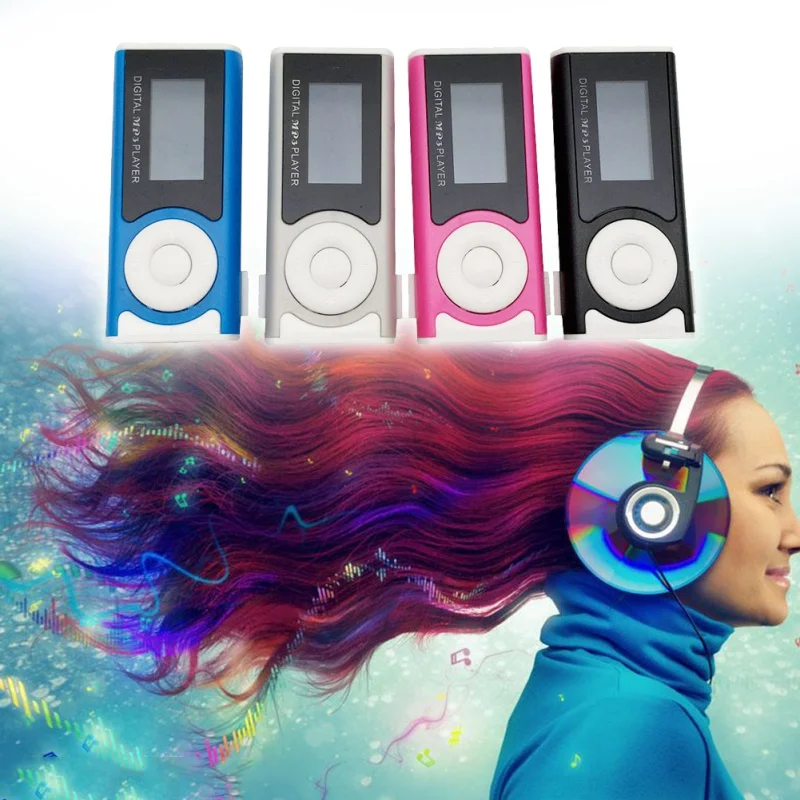 MP3 player Media Player Support 16GB externa Micro SD for MP3/WMA Compact and stylish with Shiny Mini Clip LCD Screen New