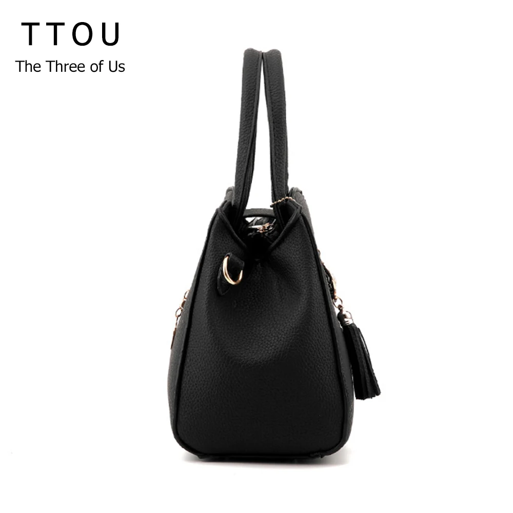 TTOU New Fashion Women Handbag Tassel High Quality PU Leather Totes Bags Brief Women Shoulder Bag Ladies Bags 2018