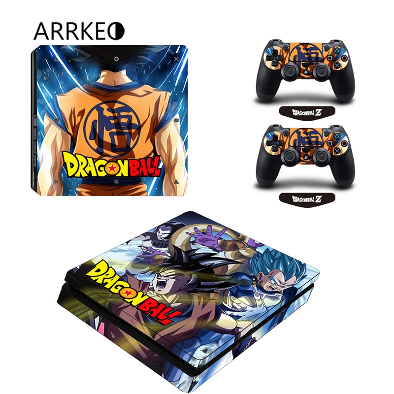 ARRKEO Dragon Ball Son Goku Защитная Виниловая Наклейка Обложка для PlayStation 4 PS4 Slim консоль и 2