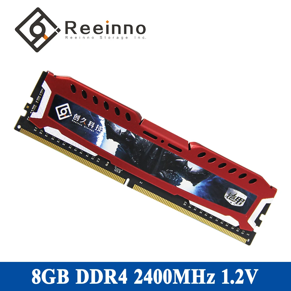 

Reeinno DDR4 RAM Desktop memory 4GB/ 8GB/ 16GB 2400MHz 1.2V CL=17 17-17-17-39 PC4-19200 Interface Type 288pin single memory RAM