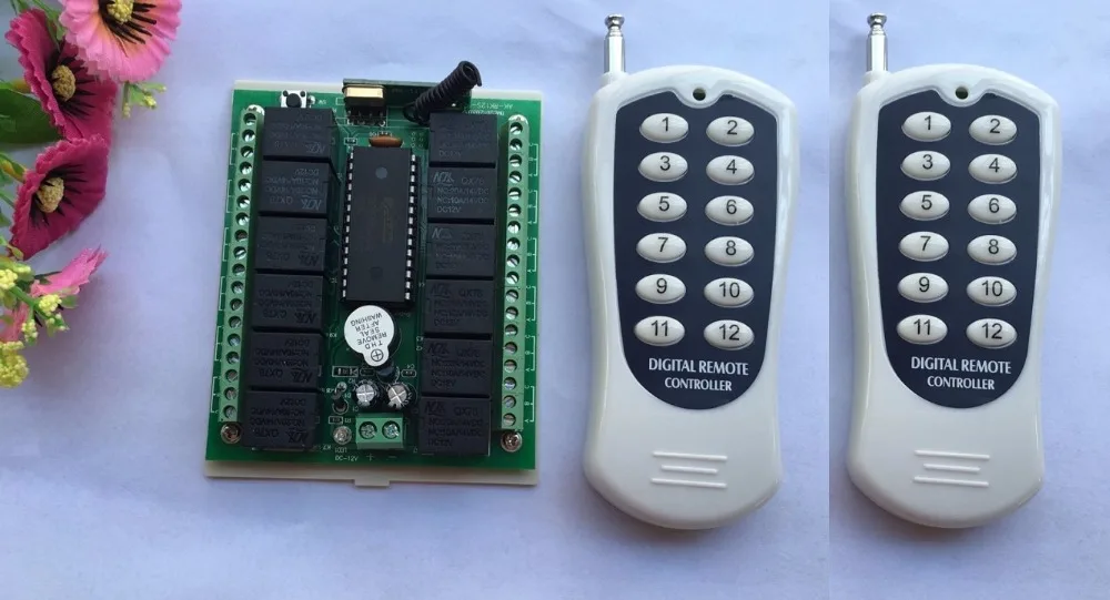 

12CH DC12V RF home automation remote control switch 315/433MHZ transmitter & recevier wireless switch Radio smart home control