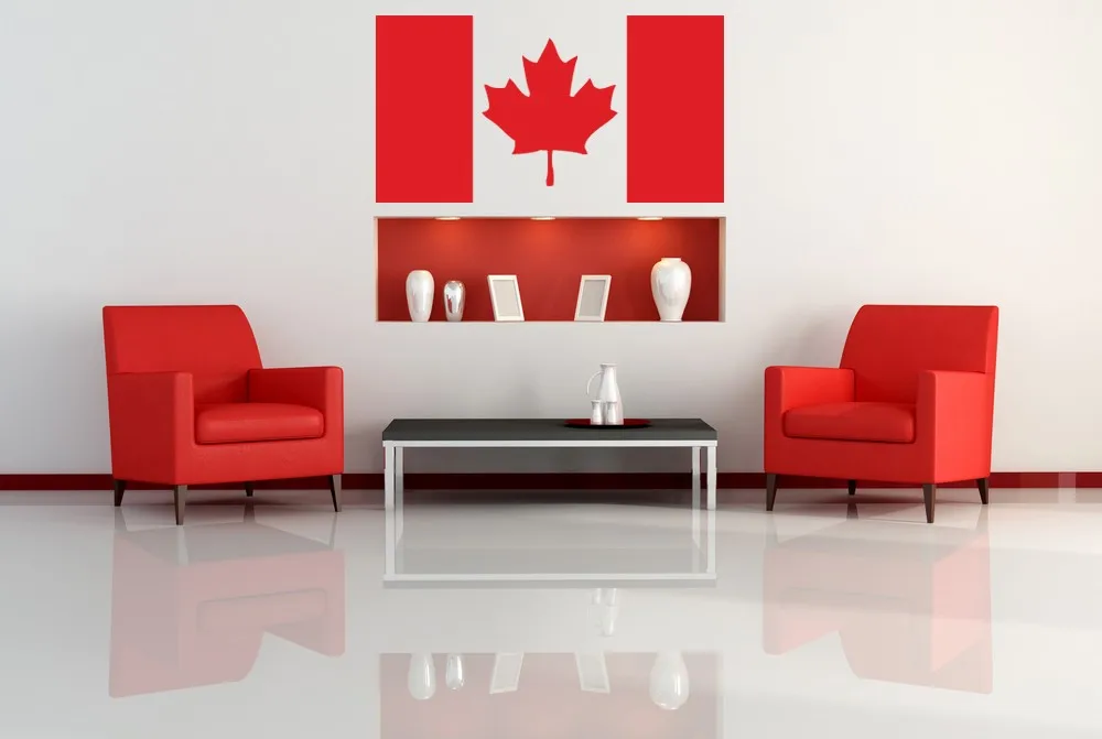 

Canadian Flag Wall Decal Living Room Decoration Patriotic Maple Leaf Wall Stickers Vinyl Art Mural Waterproof Art Mural SYY515