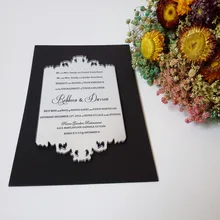 Customized 100pcs per lot 110*180mm silver mirror acrylic wedding invitation card wedding invitations