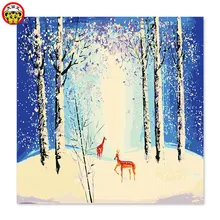 Картина по номерам художественная краска по номеру Цифровая живопись Лесной Олень весна лето осень зима снег Любовь олень, Мате