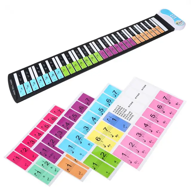 Removable 88 Keys Piano Sticker Electronic Keyboard Note White Keys