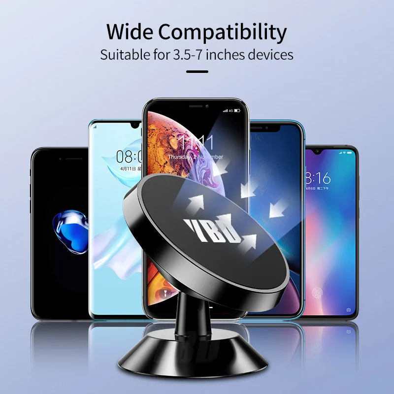 Магнитный автомобильный держатель для телефона YBD iPhone XS X Samsung магнитный в