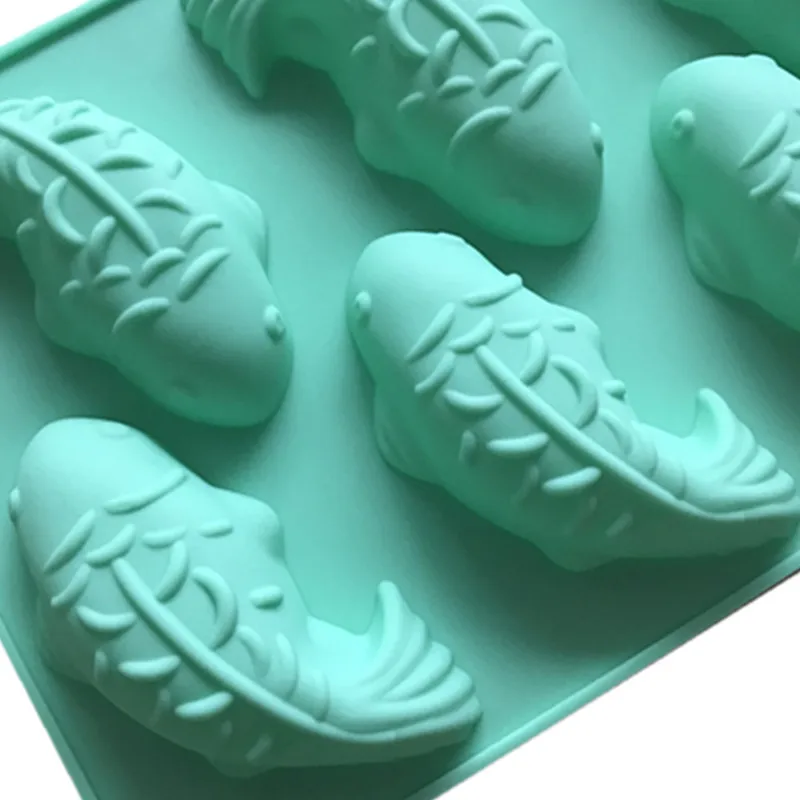 6-Полость Koi Карп и Медузой мыло шоколадная форма силиконовая форма для выпечки торта прессформы h897
