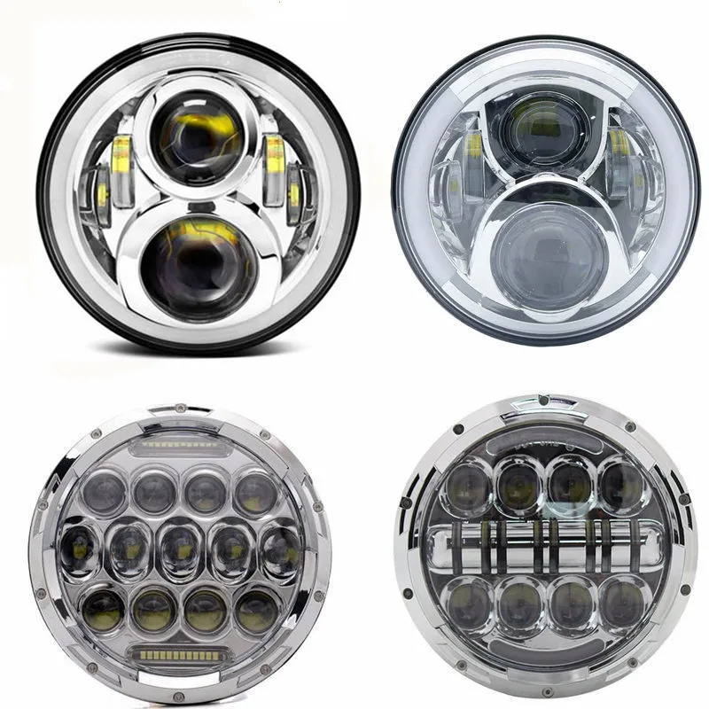 

2x 90w 75W 30W 7 Inch Round Led Headlight Angel Eye High Low DRL Auto for Offroad Jeep Wrangler Niva Lada 4x4 Uaz Hummer 12V 24V