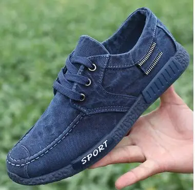 

Vintage Denim Canvas Shoes Fashion Men Casual Shoes Denim Canvas Shoes British Flag Lace Up Breathable Mens Shoes