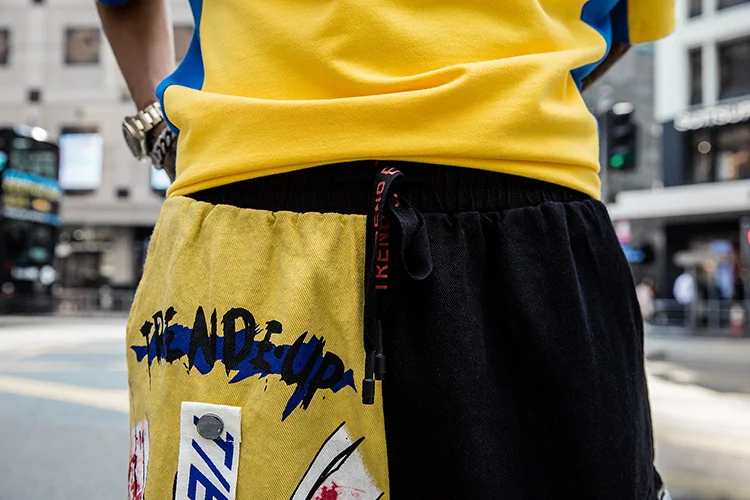 2019 Уличная Хлопок Мути Карманы сращены брюки карго для мужчин