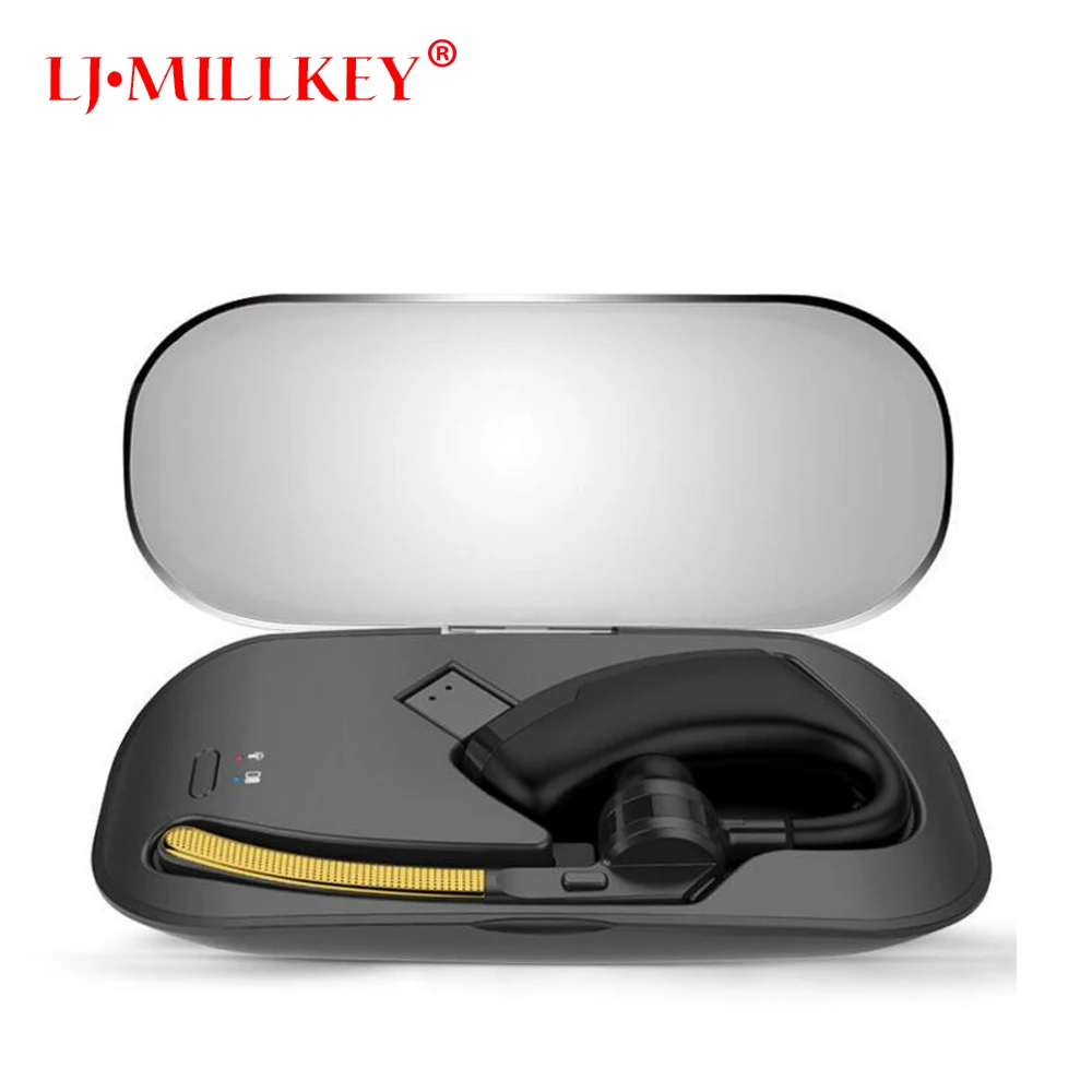 

Wireless Bluetooth headset Business Hands free earphone headsets With Mic Stereo With Charging Box Mini LJ-MILLKEY YZ114