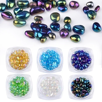 

1 Box 5g Chameleon Stone Irregular Beads 3D Mixed Sizes Colorful Manicure Rhinestone Nail Art Decorations