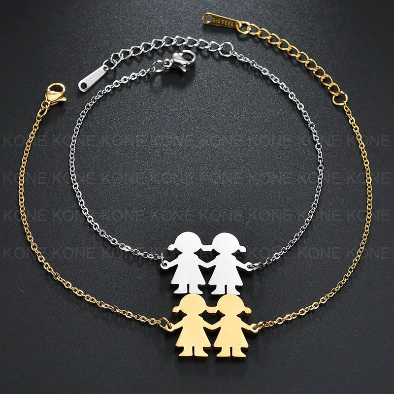 UZone Brand Stainless Steel Charm Bracelets Bangles For Family Women Men Dad Daughter Son Gold Color Jewelry Drop Shipping