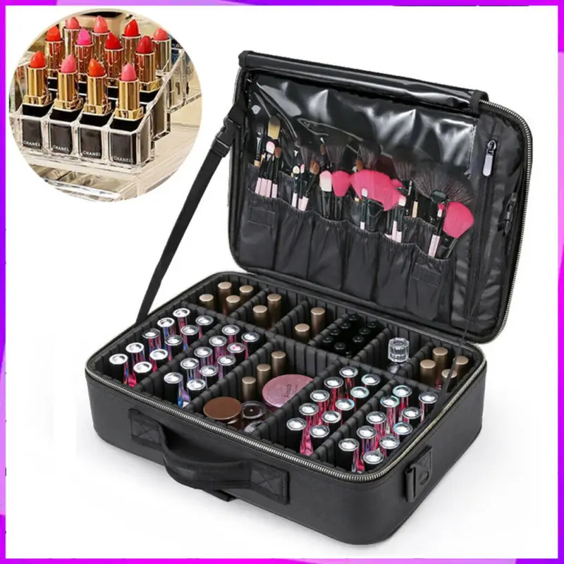 

Large Makeup Case Travel Bag Organizer Professional Make Up Portable Artist Bag