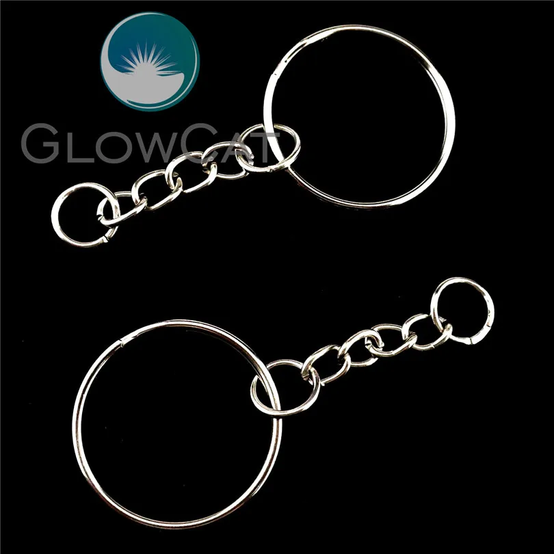 10PCS 5cm Metal Split Ring Keychain Key Fob Connector Link Chain Key