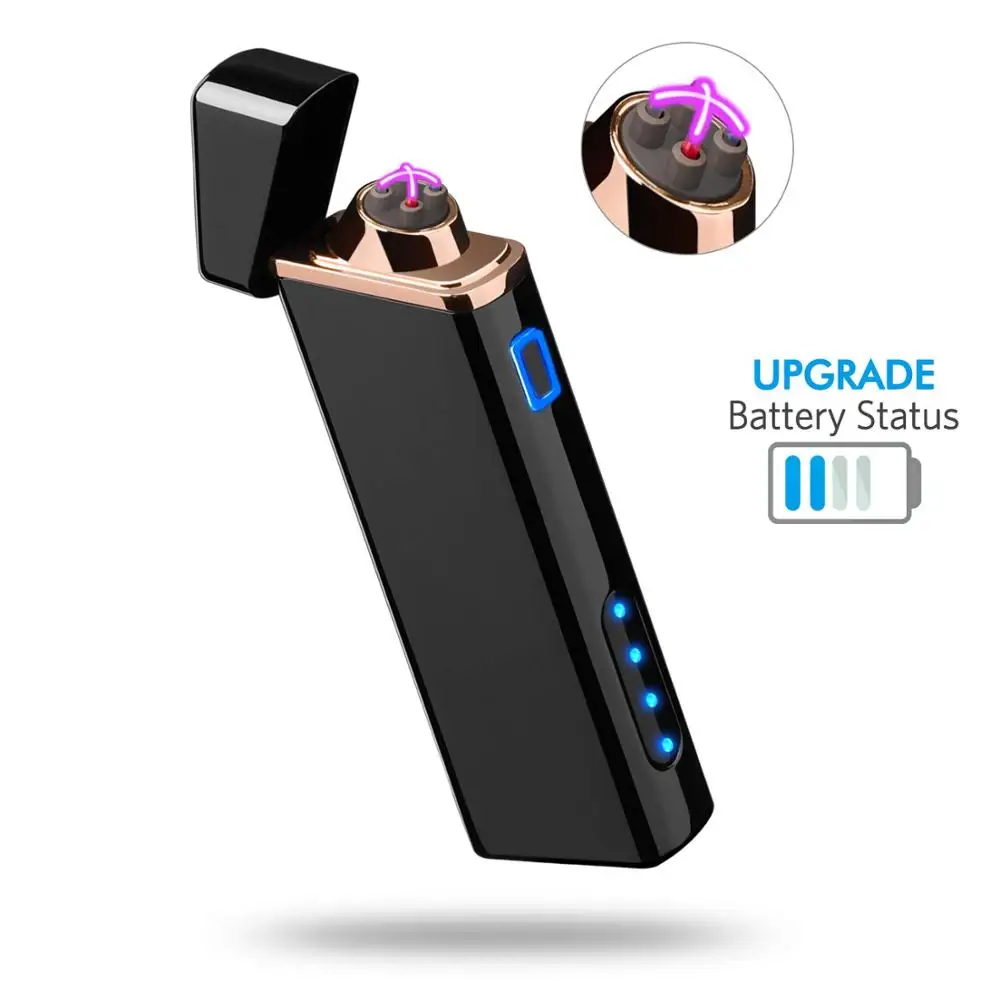 

Fingerprint Smoking Electric USB Lighter Double Arc Plasma Rechargeable Metal Cigarette Lighter Cigar 2 Arc Lighter Pipe Candle