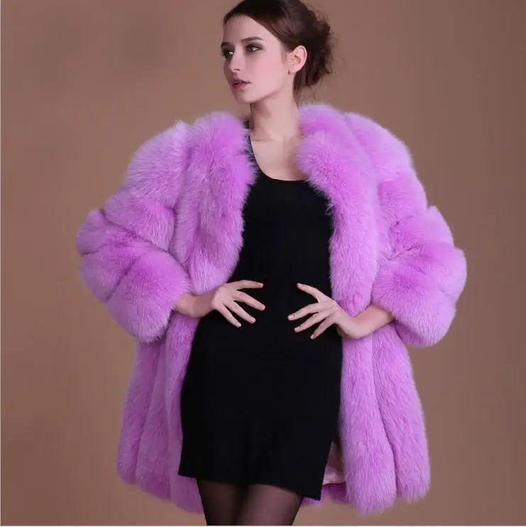 Женское зимнее пальто из искусственного меха, утолщенная верхняя одежда, цветная куртка, роскошная Дамская Шуба, S-4XL
