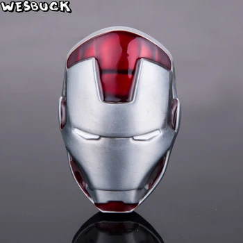 

WesBuck Brand Hot Avengers Marvel Comics batman Bruce Wayne Superhero Iron Man mask belt buckles Luxury Causal Hebilla