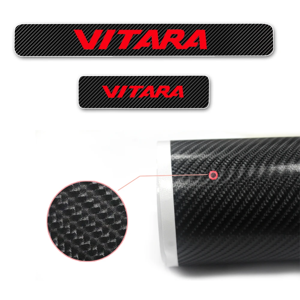 Для Suzuki VITARA Защитная Накладка на порог Светоотражающая 4D Наклейка из углеродного волокна накладка на задний бампер Накладка на порог автомобильный Стайлинг 4 шт