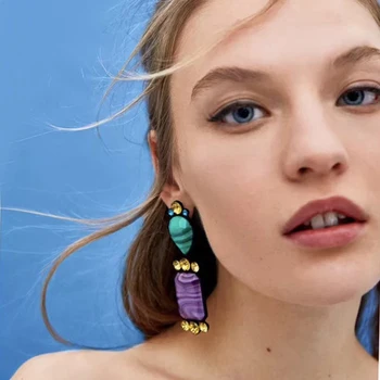 

Amorita boutique purple and green color fashion design earrings