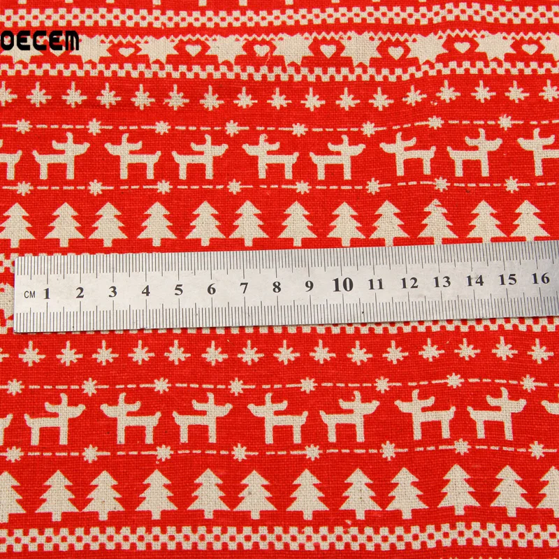 150*50cm Christmas pattern Printed Natural Cotton Linen Fabrics For DIY Patchwork Sofa Table Cloth Curtain Dress OM78 150*50cm Christmas pattern Printed Natural Cotton Linen Fabrics For DIY Patchwork Sofa Table Cloth Curtain Dress OM78