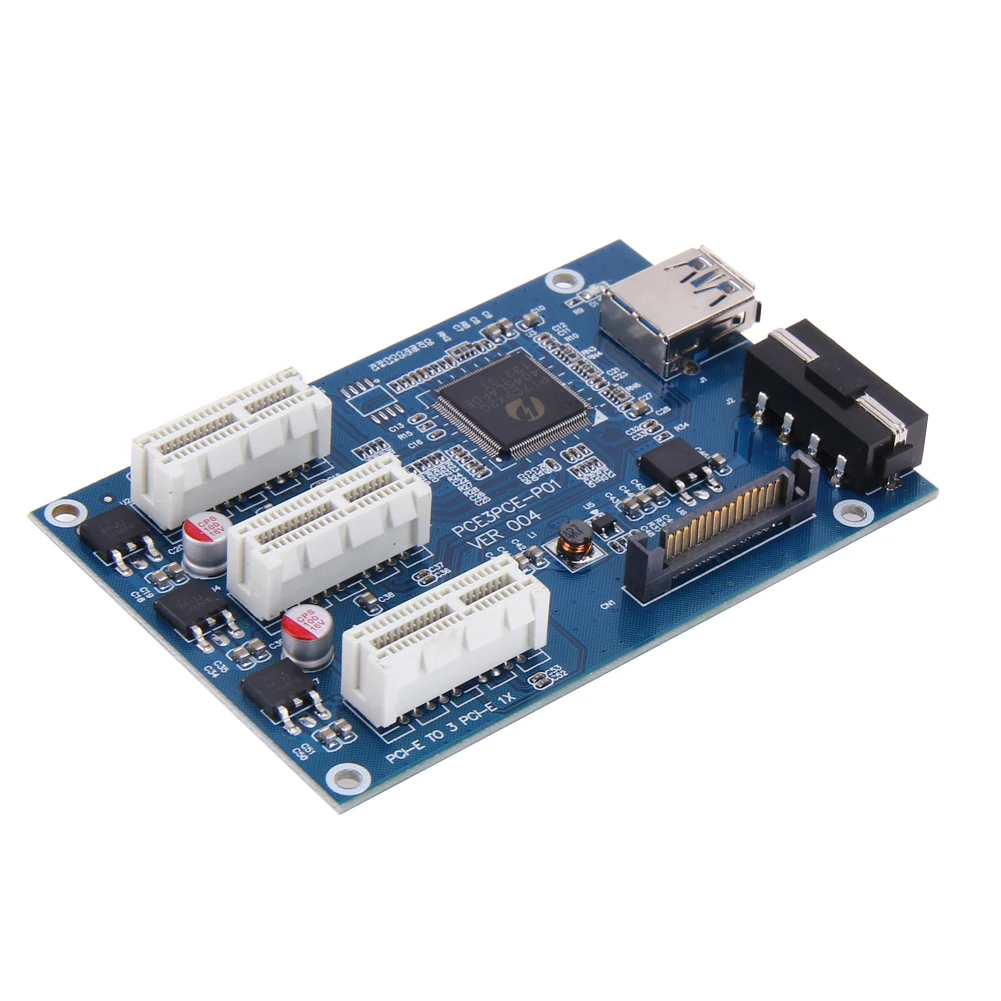 

60cm USB Cable PCI E 1 to 3 PCI express 1X slots Riser Card Mini ITX to external 3 PCI-E slot adapter PCIe Port Multiplier Card