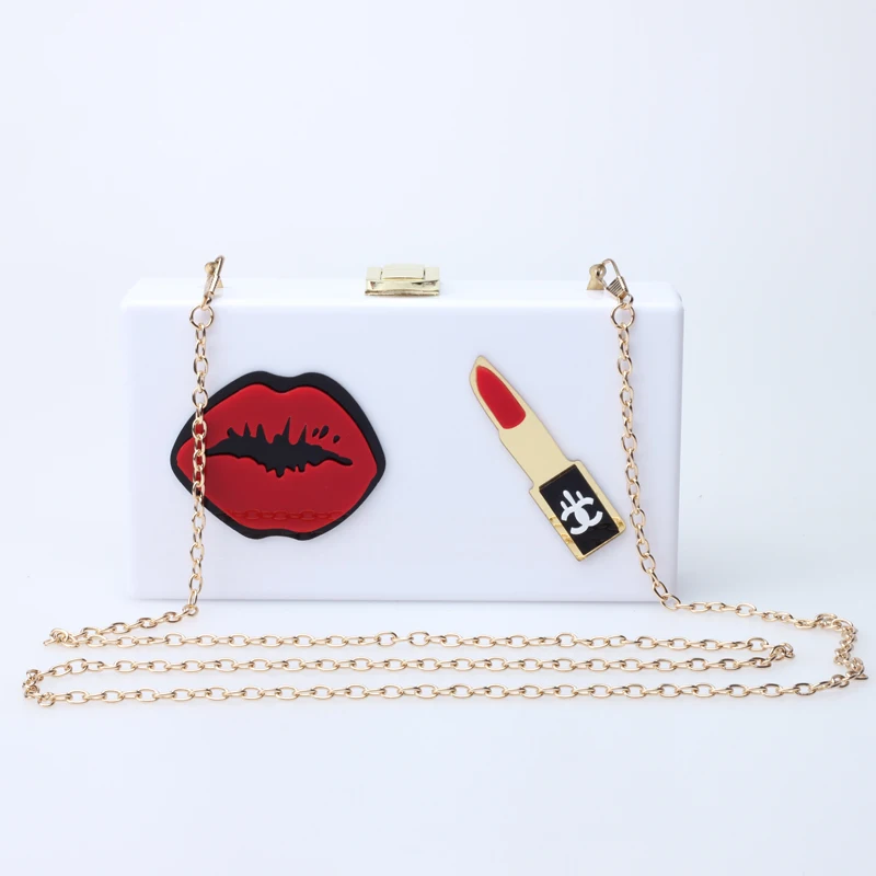 2019 модная акриловая сумка Bolsa Feminina мультяшный блеск для губ вечерняя клатч