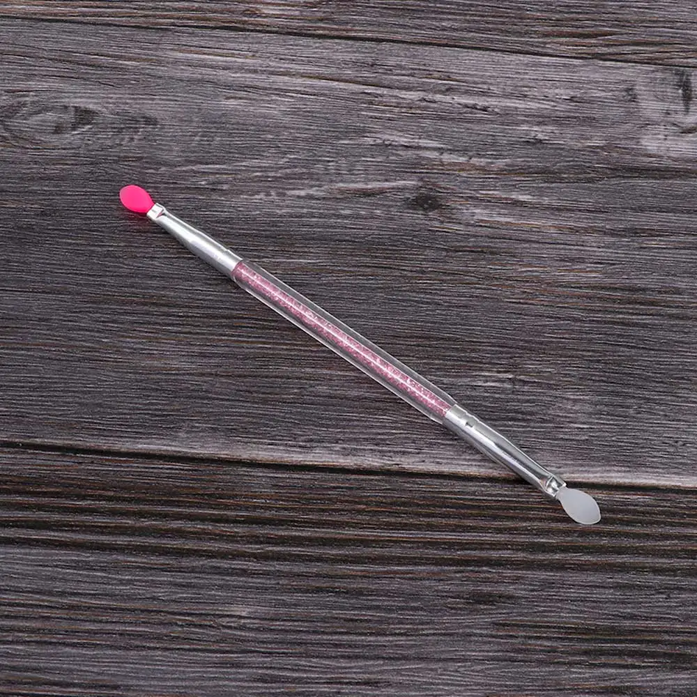 1 шт. силиконовый аппликатор для теней кисти легко моется Для женщин косметический двойной конец кисть для теней инструменты - Handle Color: Розовый