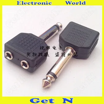 

30pcs Adapter Connector Converting Mono Track 6.35 to Dual 3.5 Female 2-POLE Adapter Plug