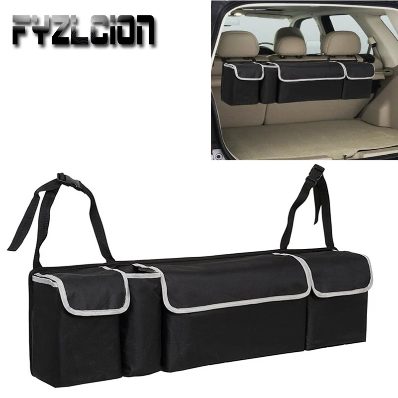

Car Trunk Organizer Adjustable Backseat Storage Bag Net High Capacity Multi-use Oxford Automobile Seat Back Organizers Universal