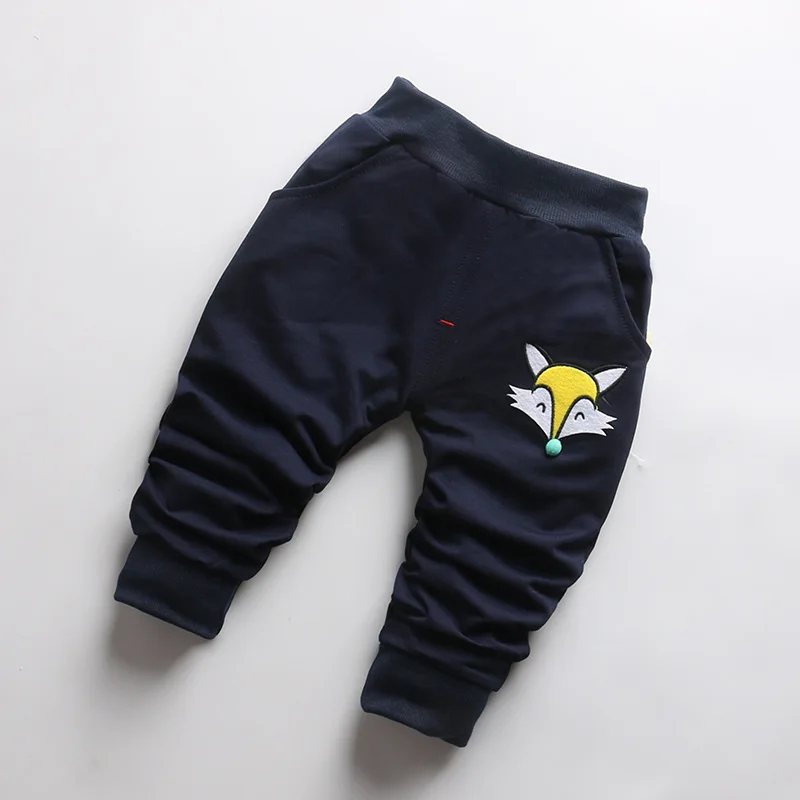 Новинка года, детские осенние штаны детские хлопковые штаны в Корейском стиле с рисунком лисы, 1 предмет штаны для маленьких мальчиков и девочек возрастом до 3 лет - Цвет: navy