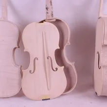 1 шт. Незавершенная скрипка белая скрипка неклееная Пламя клен дерево задняя ель 4/4