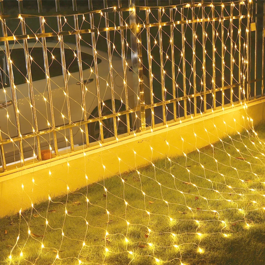 Thrisdar 2*2m 3*2m 6*4m Outdoor Garden Led Mesh Net Fairy String Light Christmas Holiday Wedding Window Curtain Garland Light