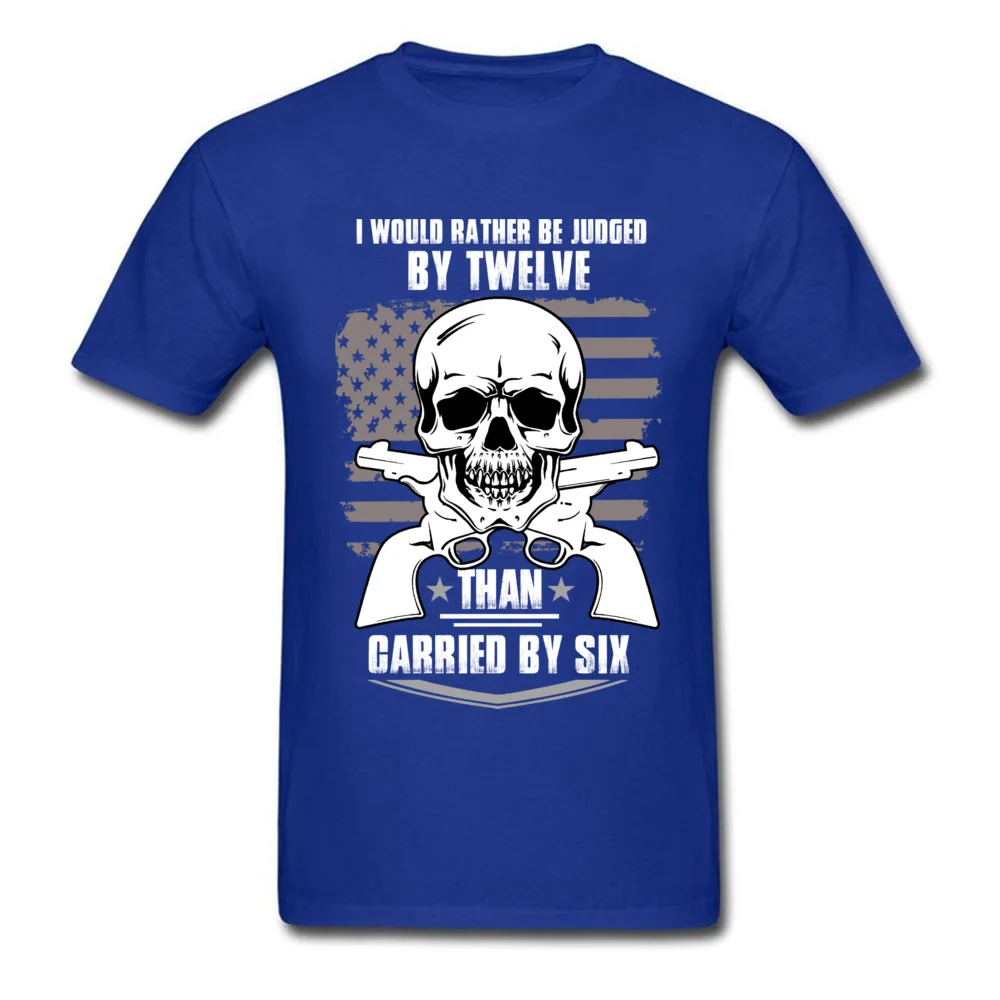 GUNS AND SKULL Tops T Shirt 2018 Hot Sale Crewneck Printed On Short Sleeve Pure Cotton Boy T Shirts Camisa Tee-Shirts GUNS AND SKULL blue