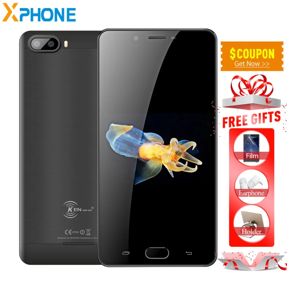 KENXINDA S9 смартфон с 5 дюймовым дисплеем четырёхъядерным процессором MTK6737 ОЗУ 2 Гб