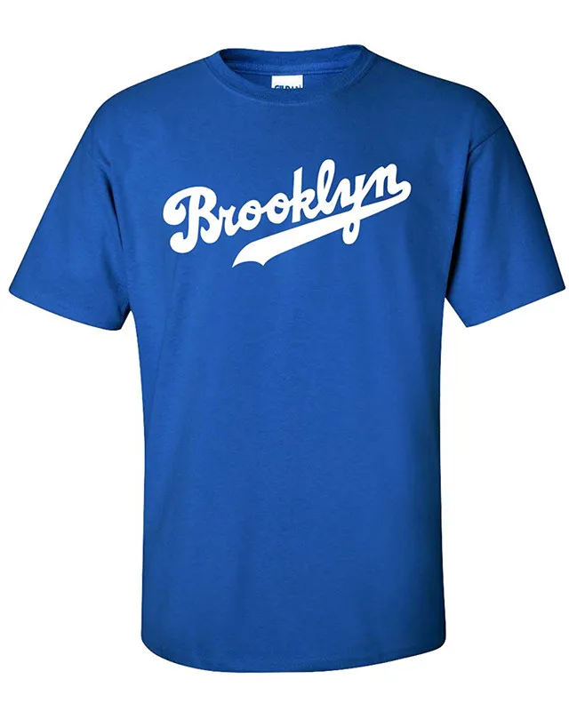 Cotton Fashion T Shirt Crew Neck Brooklyn Dodgers Baseball Club Front