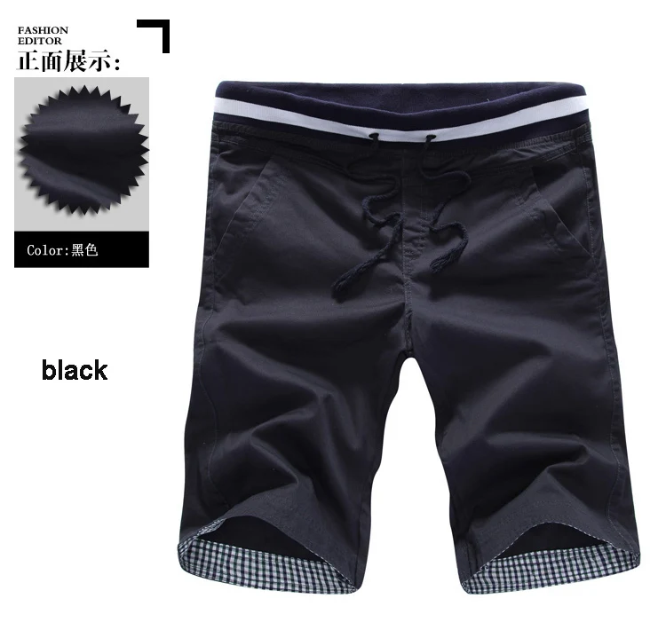 Мужские тонкие свободные короткие брюки, мужские повседневные брюки капри мужские, 10 цветов, размер: guarantee, гарантия, Прямая wp45 - Цвет: Черный